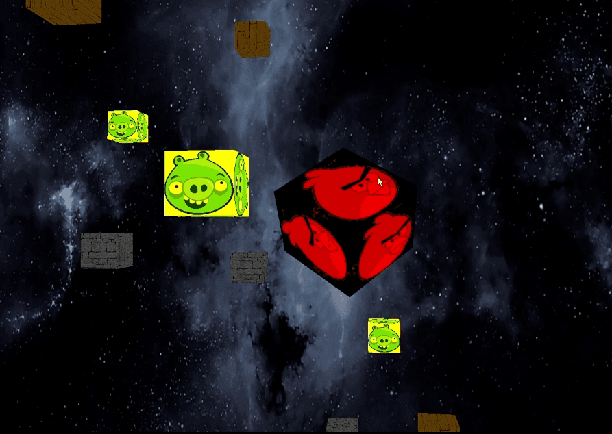 A bird-shaped model in the block-based 3D Angry Bird Space experiment.